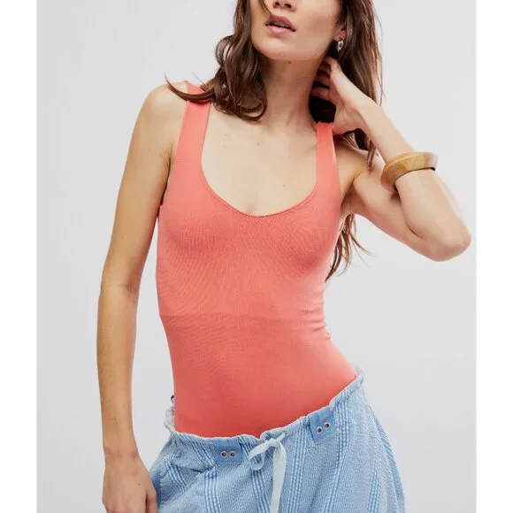 🎉LAST CHANCE🎉 FREE PEOPLE Clean Lines Bodysuit / Emberglow - Picture 5 of 7